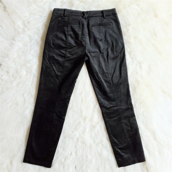 Anthropologie Essential Slim Black Velvet Pants 4 - Picture 5 of 16